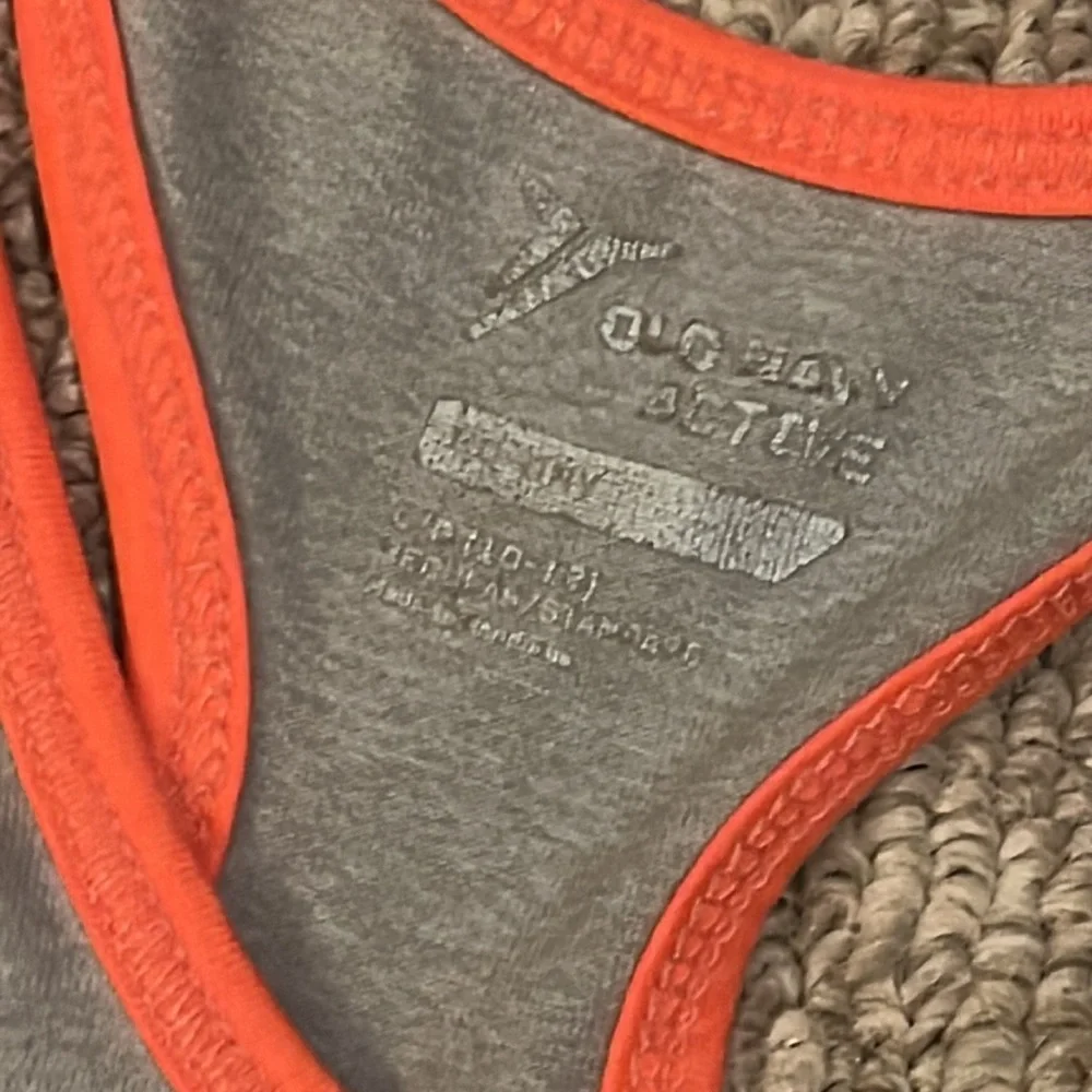Old Navy Light Gray Racerback Active Go-Dry Tank w Coral Trim Girls’ M 10-12